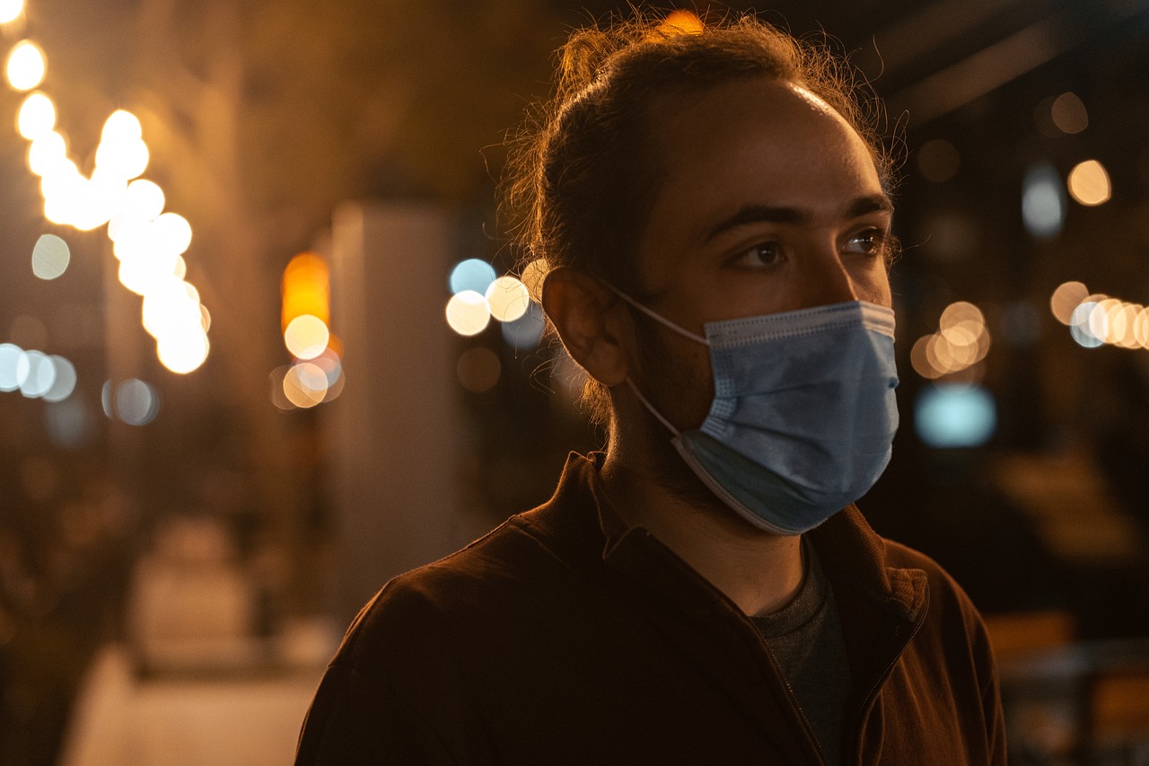 man wearing mask during pandemic